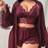 Shein Lace Patchwork Sexy Camisole Shorts 3D Floral Trim Loose Sleeve - Plus Size