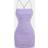Shein Teen Girls Lilac Purple Mesh Knit Bodycon Mini Dress - Lilac Purple