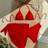 Shein 3pcs Women Holiday Solid Color Sexy Halter Bikini Swimwear Set - Summer Beach Vacation