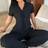 Shein Women Solid Color Contrast Lace Short Sleeve Top And Pants - Set