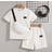 Shein Toddler Boys Casual Solid Color Pattern Short Sleeve T-Shirt And Shorts Set With Pouch - Summer