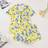 Shein Cute Lemon Print Bow Decor Plus Size Ladies Pajama Set - Soft Fabric/Elastic Waist