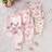 Shein Young Girl Long Sleeve T-Shirt And Pants Set - Pink Rose Print