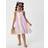 Shein Girls Rainbow Multicolor Stripe Print Spaghetti Strap Ruffle Hem Casual Holiday Dress