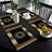 Shein Luxury And Gold Plaid Placemats 1/4/6 Pcs Place Mat Black