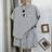 Shein Plus Size Casual Striped Crew Neck Short Sleeve Top And Shorts Set