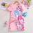 Shein Cute Unicorn Rainbow Star & Letter Print Short Sleeve - Nightgown