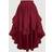 Shein Plus Size Women's Burgundy Ruffle Hem Skirt - Vintage Layered