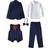 Shein Boys Grid 5-Pieces Suit Set - Navy Blue
