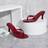 Shein Minimalist Cherry Red Patent PU Thong Heel Sandals - Cherry Red Patent