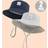 Shein Kids Solid Color Embroidered Smiling Face Chin Strap Summer Beach Sun Protection Bucket Hats - Summer Beach