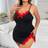 Shein Plus Size Solid Color Bow Lace Patchwork V-Neck Side Slit - Nightgown