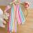 Shein Toddler Girls Holiday Style Woven Colorful Striped Digital Floral Print Spaghetti Strap Jumpsuit - Colorful