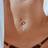 Shein Luxurious Silver Color Copper Material Cubic Zirconia Heart Shaped Navel Ring - Silver