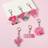 Shein Pink Disco Style Acrylic Keychains - Hot Pink