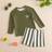 Shein Young Boy Beach Vacation Sun Print Long Sleeve Shirt & Striped Shorts Swimwear Set