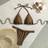 Shein Women's Solid Color Halter Tie-Up Backless Sexy Bikini Set