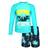 Shein Tween Boy Graphic Print Long Sleeve Rashguard Set - 2 Pieces