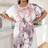 Shein Plus Size Floral Print Round Neck Short Sleeve - Nightgown