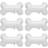 Shein 6pcs White Dog Bone-Shaped Foil Balloon