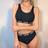 Shein Women's Letter & Heart Knit Casual Lingerie Set
