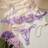 Shein Romantic Floral Embroidery Women Sexy Lingerie Set - Purple