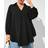 Shein Plus Size Women's Autumn And Winter Casual Loose And Comfortable V-Neck Shirt - Black