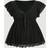 Shein Plus Size Solid Color Net Ruffle Trim Bowknot Blouse - Black