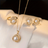 Shein Elegant Pearl Studded Necklace Ring Earrings Jewelry Set - Women