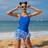 Shein Teen Girls Solid Color Ruched Simple Casual One-Piece Swimsuit