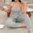 Shein Plus Size Front Snap Button Striped Print Cami And Pants Pajama Set
