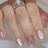 Shein Medium Oval Solid Pink Ombre Acrylic Press On Nails - Pink Ombre