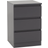 SECONIQUE Malvern Grey Bedside Table 40x40cm