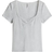 H&M Picot Trimmed T-shirt - Light Grey Marl