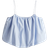 H&M Bubble Hem Strappy Top - Light Blue