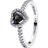 Pandora Elevated Heart Ring - Silver/Black/Transparent