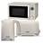 Geepas 1.7l Electric Kettle 2 Slice Bread Toaster & Microwave Kitchen Set, Cream