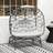 OutSunny 2 Seater Egg Chair Outdoor with Cushion - Light Grey