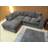B&Q Dylan Jumbo Cord Left Hand Corner Grey Sofa 212cm 5 Seater