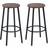 Homcom Industrial Tall Rustic Brown Bar Stool 65cm 2pcs