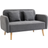 Homcom Modern Grey Sofa 130cm 2 Seater