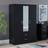 Vida Designs Riano Mirrored Black Wardrobe 115.4x170cm