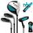 Northix 4-Delat Barngolfklubbset Med Golfbag Och Regnskydd 8-10 År Blå