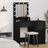 vidaXL Med LED-Lampor Svart EK 50 x 41 x 135 cm Sminkbord