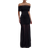 Meshki Caspian Slinky & Mesh Off Shoulder Maxi Dress - Black