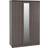 SECONIQUE Lisbon Black Wood Grain Wardrobe 120x187cm