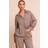 PrettyLittleThing Pinstripe Oversized Long Sleeve Shirt - Brown