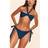 PrettyLittleThing Teal Tie Side Tanga Bikini Bottoms - Blue