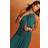 PrettyLittleThing Teal Chiffon Shirred Maxi Dress - Blue