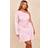 PrettyLittleThing Shape Satin Ruched One Shoulder Skater Mini Dress - Pink